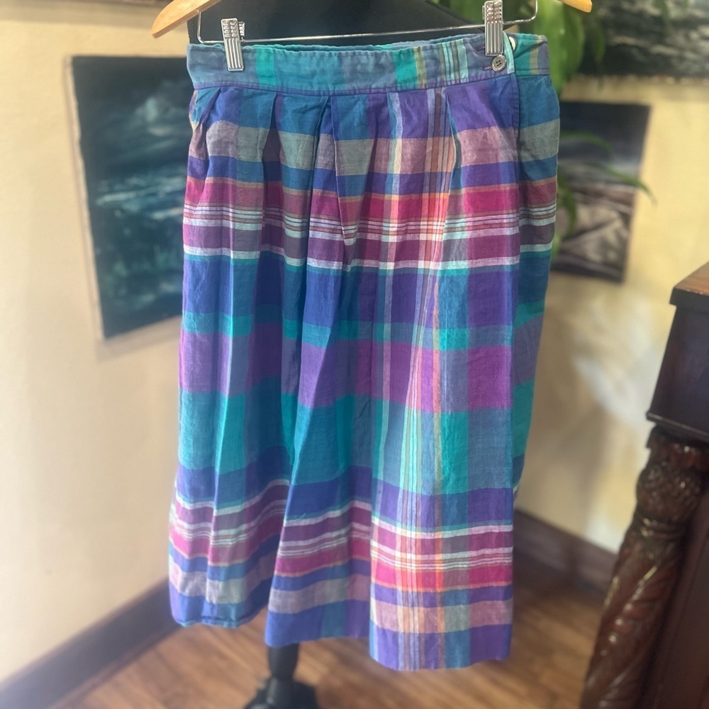Evan Picone Multicolor Plaid Skirt